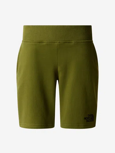 The North Face Kids' Logo-print Cotton Shorts In Green