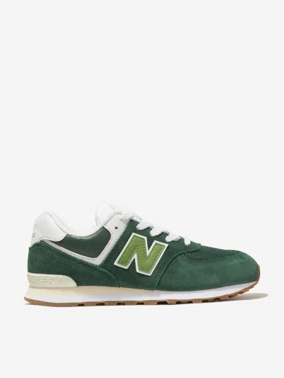 New Balance Kids 574 Logo Trainers In Green