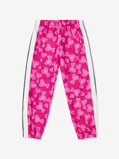 Palm Angels Kids' Girls Aop Bear Paisley Track Joggers In Pink