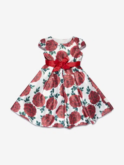Iame Babies'  Girls Floral Printed A Line Dress In Red