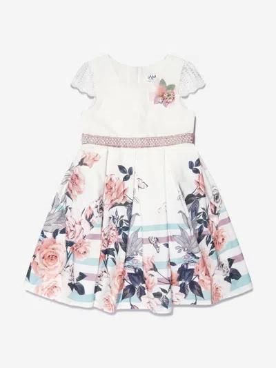 Iame Kids'  Girls Floral Printed A Line Dress In White