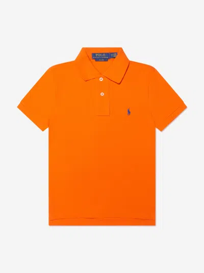 Ralph Lauren Kids' Boys Custom Fit Polo Shirt In Orange