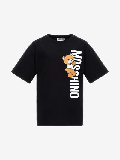 Moschino Kids Teddy Logo T-shirt In Black