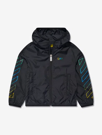 Off-white Kids Arrow Rainbow Windbreaker In Black