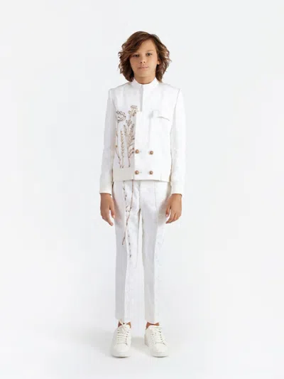 Maison Ava Kids' Boys Lance Suit In White