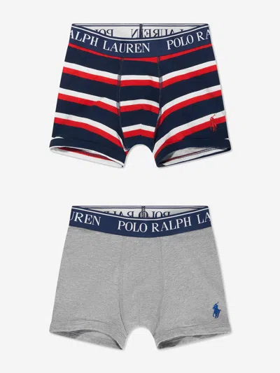 Ralph Lauren Kids' Boys 2 Pack Boxer Shorts Set In Blue