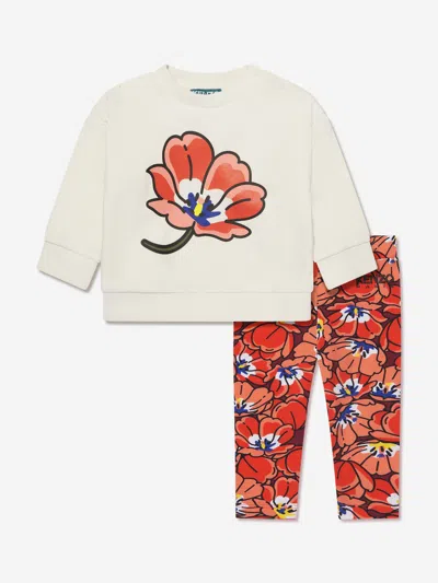Kenzo Baby Girls Sweater And Leggings Set In Red