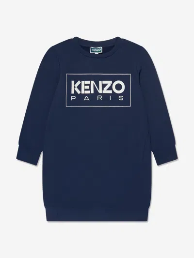 Kenzo Kids' Girls Logo Sweater Dress In Blue
