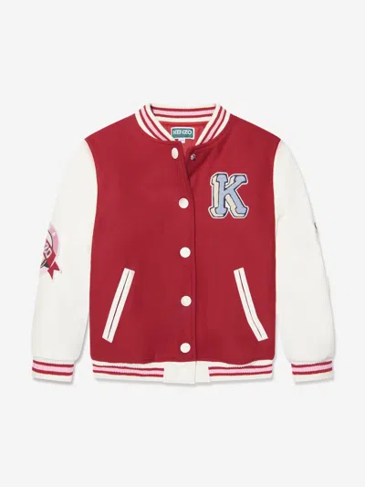Kenzo Babies' Girls Baseball Jacket In Red