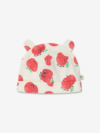 The Bonnie Mob Baby Apple Print Hat With Ears In Ivory