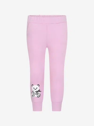 Simonetta Kids' Teddy Bear-print Cotton Leggings In Pink