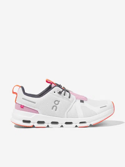 On Running Kids' Girls Cloud Sky Trainers In White