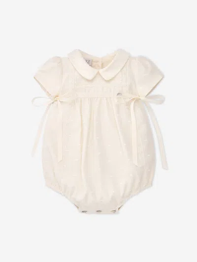Paz Rodriguez Baby Girls Embroidered Romper In Ivory