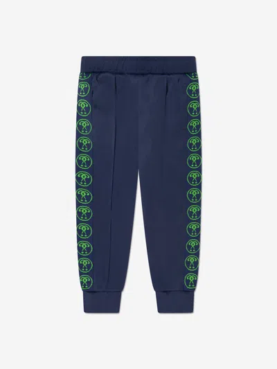 Moschino Kids' Logo-print Track Trousers In Blue