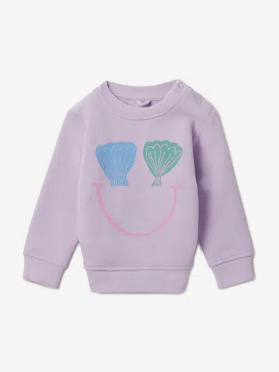 Stella Mccartney Babies' Shell-print Cotton Sweatshirt In Purple