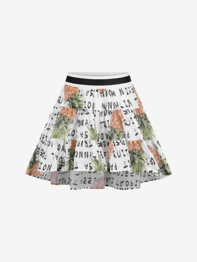 Monnalisa Kids' Girls Skirt - Cotton Pineappskirt S 14 Yrs White