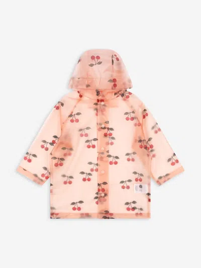 Konges Slojd Babies' Girls Cherry Brume Raincoat In Pink
