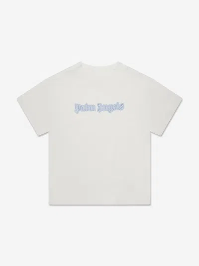 Palm Angels Kids' Boys Neon Logo T-shirt In White