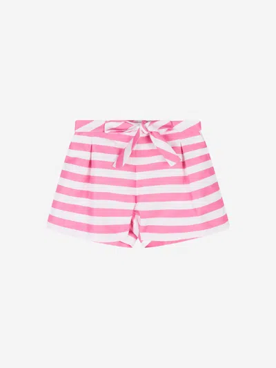 Mama Luma Kids' Girls Striped Mini Shorts In Pink