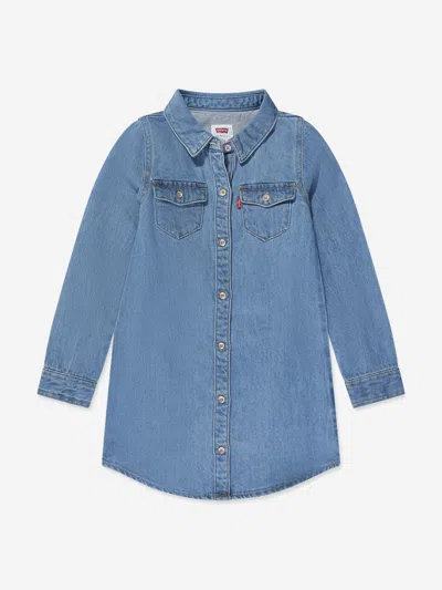 Levi's Wear Kids' Girls Western Shirt Dress In Blue