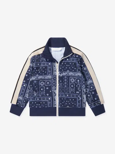 Palm Angels Kids' Boys Astro Paisley Track Jacket In Blue