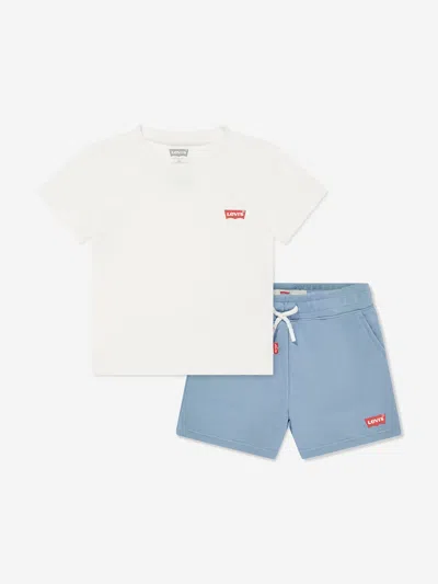 Levi's Wear Baby Boys Batwing T-shirt And Shorts Set In White