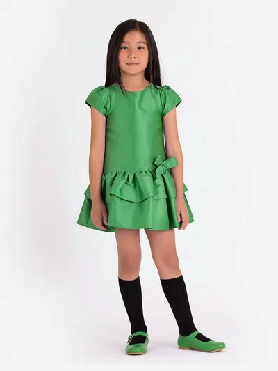 Mama Luma Kids' Girls Layered Bow Dress In Green