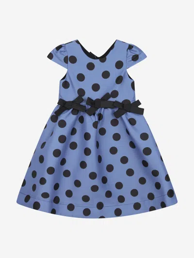 Mama Luma Kids' Girls Polka Bow Dress In Blue