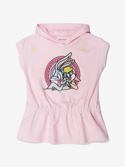 Monnalisa Kids' Girls Cotton Lola Bunny Sleeveless Hoodie 11 Yrs Pink