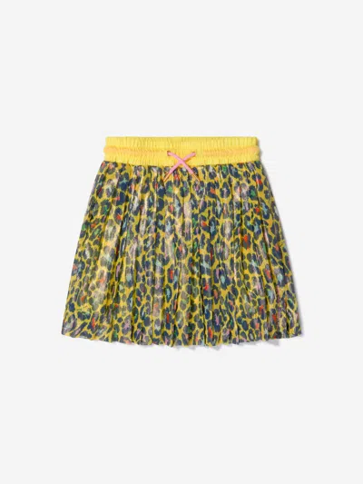 Marc Jacobs Kids' Girls Cheetah Print Pleated Skirt 14 Yrs Yellow