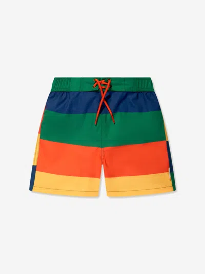 Mini Rodini Kids' Boys Striped Swim Shorts In Multicoloured