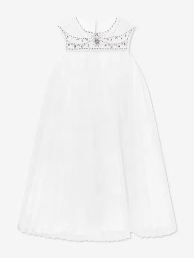 Marchesa Kids' Girls Jewel Embellished Tulle Occasion Dress In Ivory