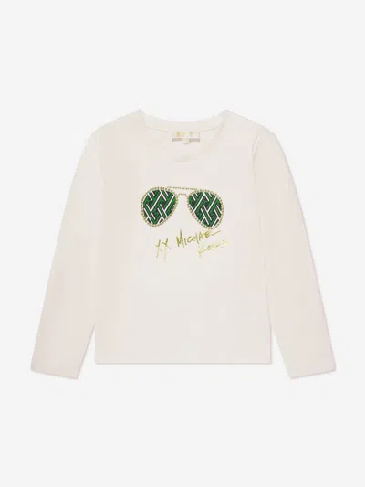 Michael Kors Babies' Girls Long Sleeve T-shirt In Ivory