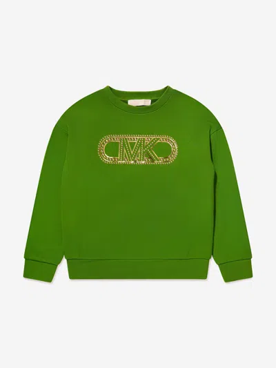 Michael Kors Kids' Girls Logo Sweatshirt In Green
