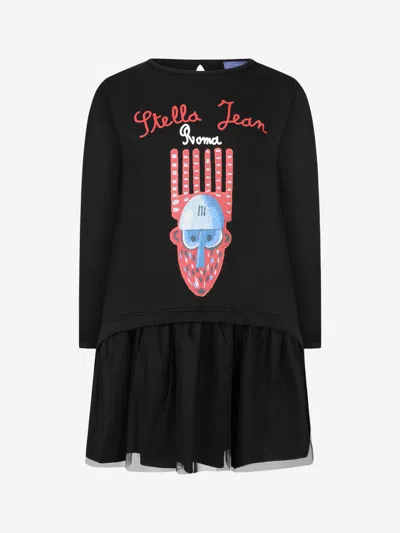 Stella Jean Babies' Girls Jersey & Tuldress Size 4 Yrs In Black