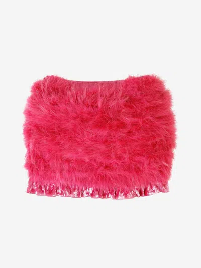 Miss Grant Kids' Girls Feather Skirt With Velvet Trim 14 Yrs Pink