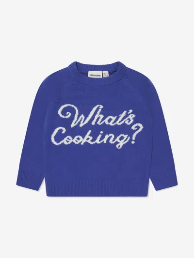Mini Rodini Kids What's Cooking Knitted Sweater In Blue
