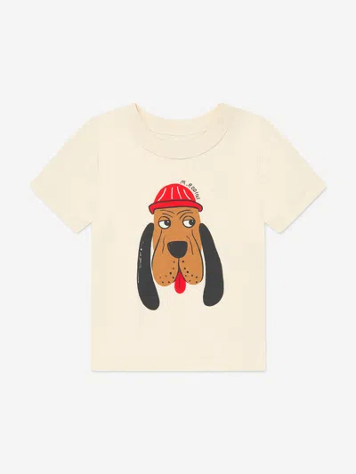 Mini Rodini Kids Bloodhound Print T-shirt In Neutral