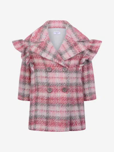 Monnalisa Kids' Girls Woollen Coat 9 Yrs Pink