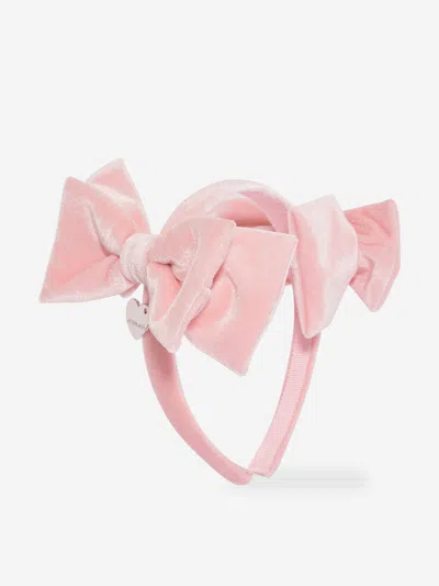 Monnalisa Babies' Girls Double Rose Headband In Pink