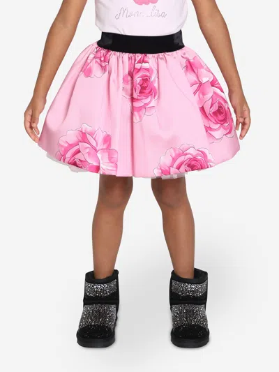 Monnalisa Kids' Girls Rose Mini Skirt In Pink