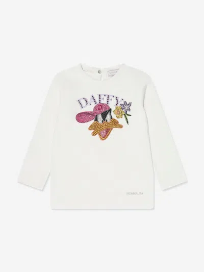 Monnalisa Babies' Girls Daffy Duck T-shirt In Ivory