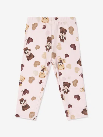 Monnalisa Baby Girls Little Bears Leggings In Pink