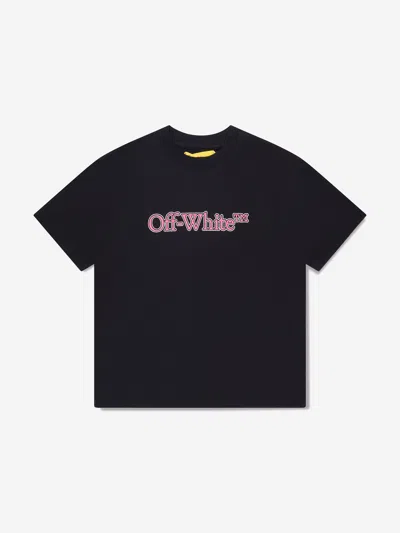 Off-white Kids' Girls Big Bookish T-shirt In Black