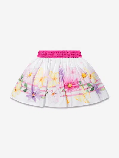 Monnalisa Kids' Girls Floral Print Skirt In White