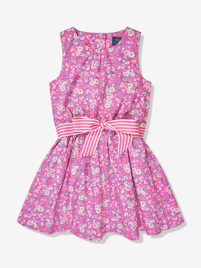 Ralph Lauren Kids' Girls Floral Fit And Flare Dress In Pink