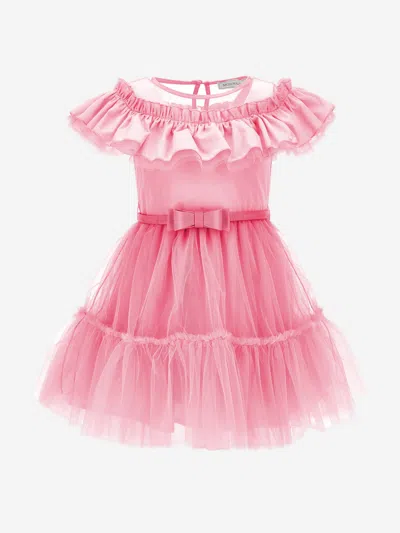 Monnalisa Kids' Girls Tulle Dress In Pink