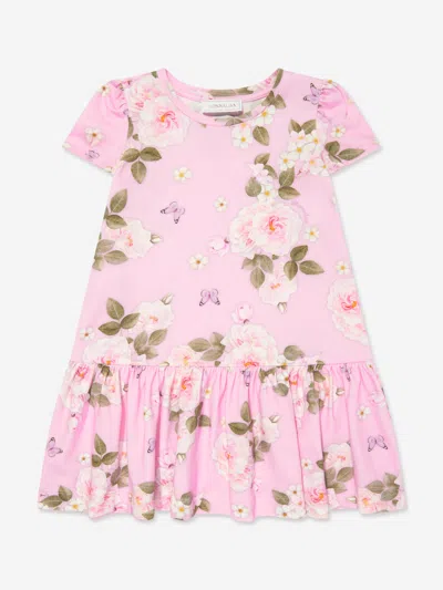 Monnalisa Babies' Girls Daisy Jersey Dress In Pink