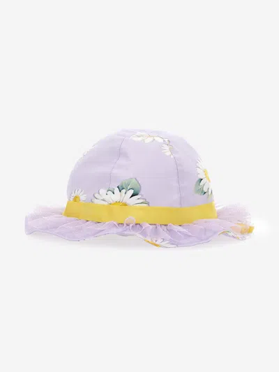 Monnalisa Kids' Baby Girls Daisy Bucket Hat In Purple