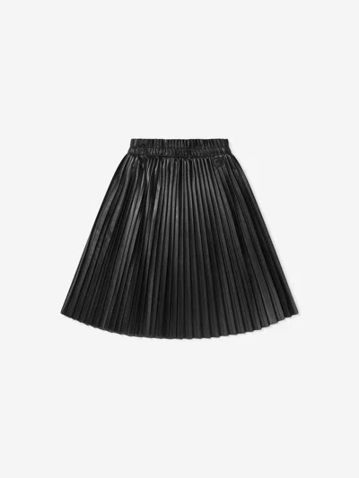 Mm6 Maison Margiela Kids Faux Leather Pleated Skirt 6 Yrs Black